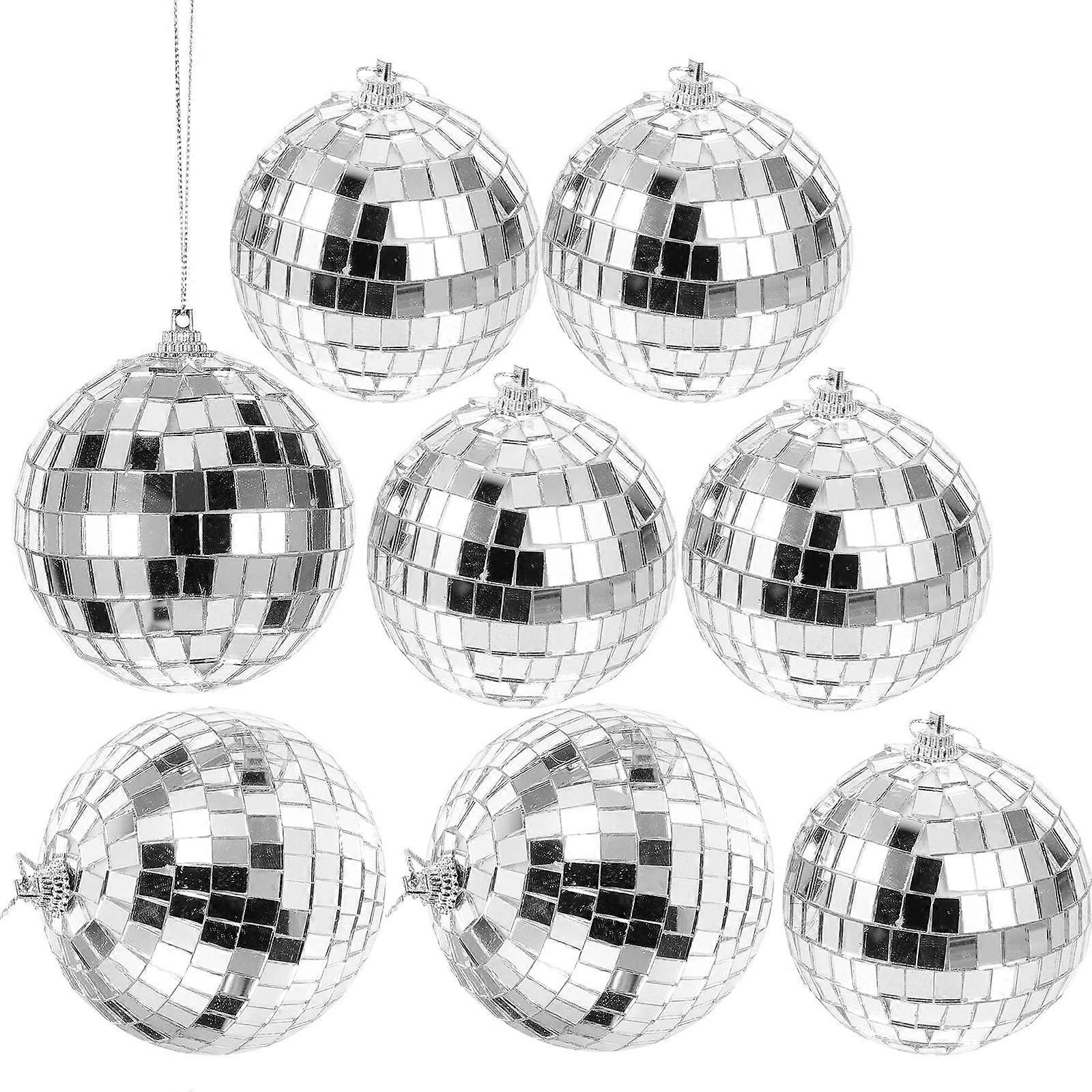 Hanging Silver Disco Balls Decorative 9Pcs Plastic Multi-Function Supply