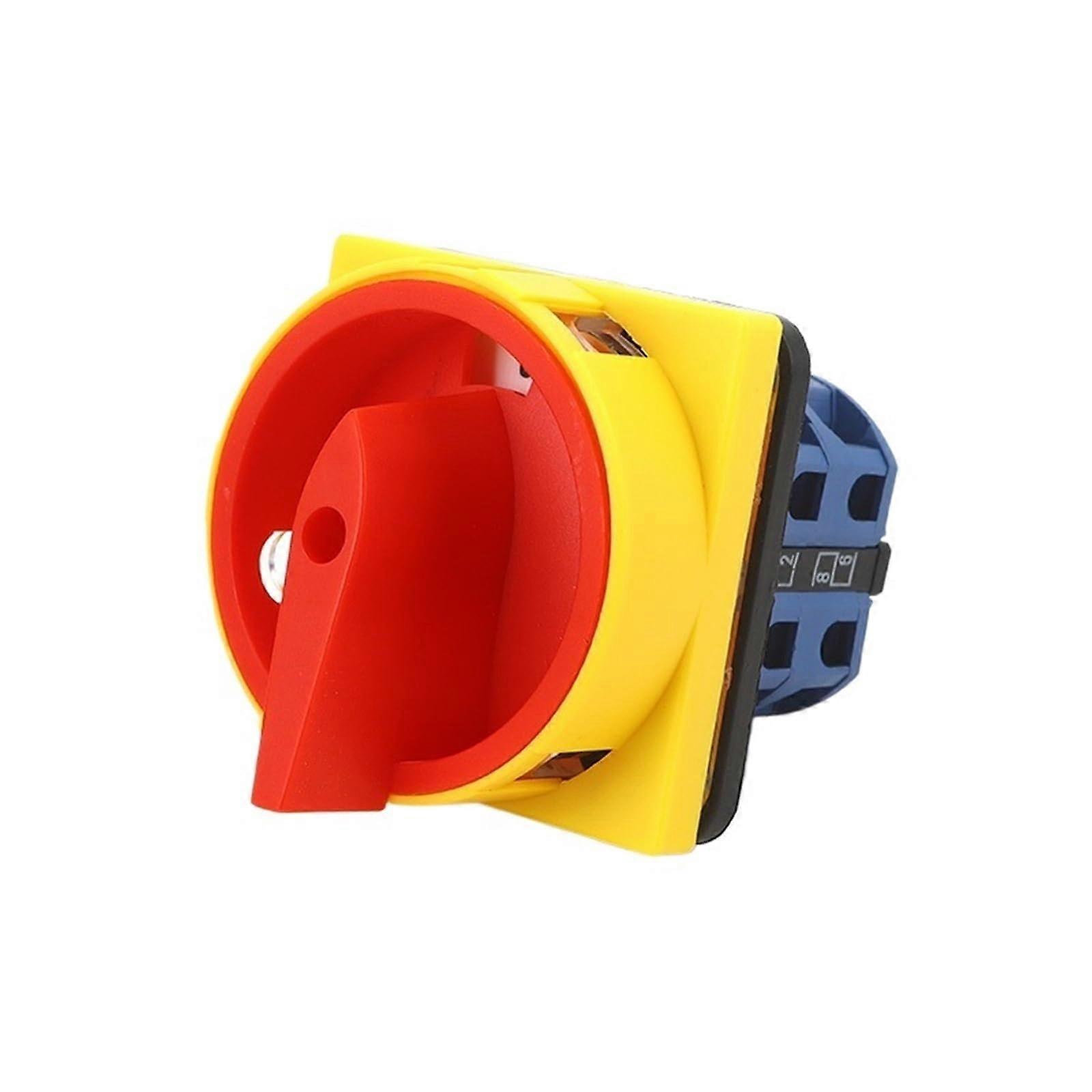 25A Rotary Cam Selector Switch 2 Pole Power Cutoff Control with Padlock Safety Design