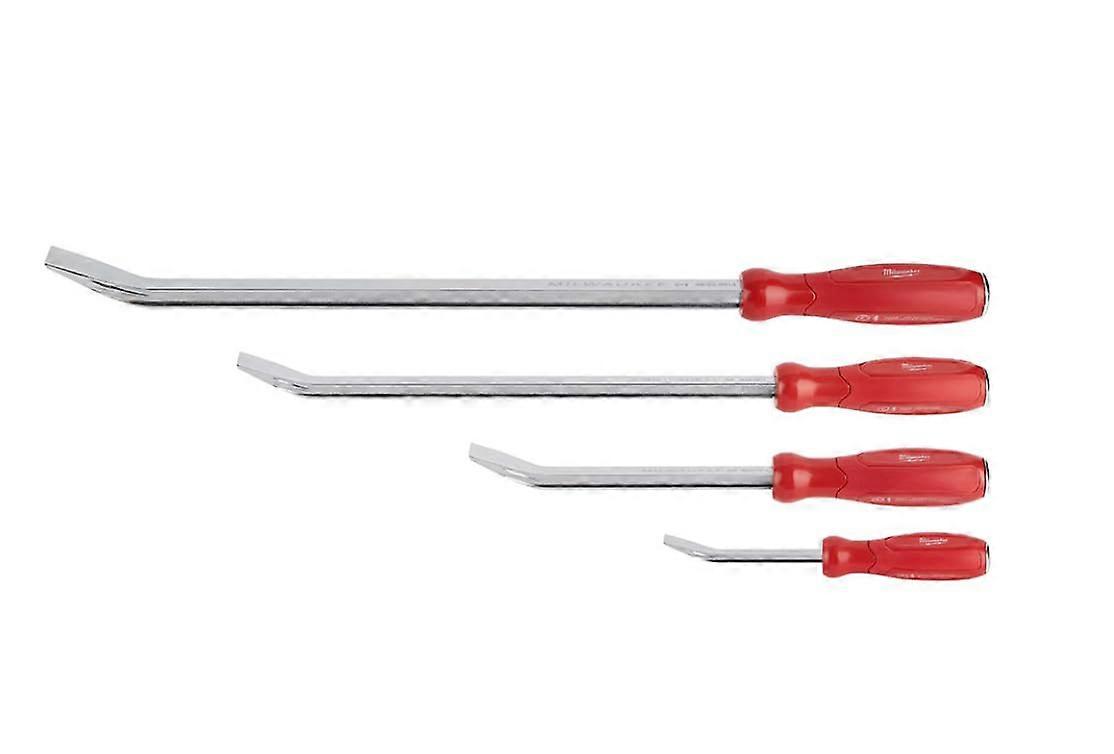 4 Piece Heavy Duty Pry Bar Set with IBeam Strength and Strike Cap for Construction