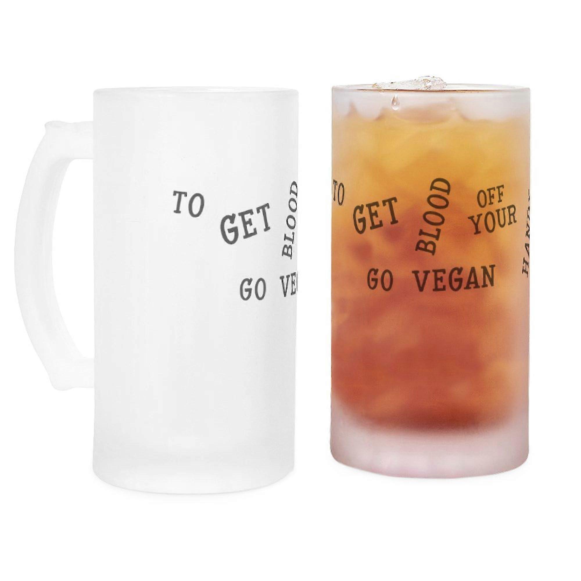 16 oz Frosted Beer Mug with Unique EyeCatching Design and HeatResistant Glass Pint