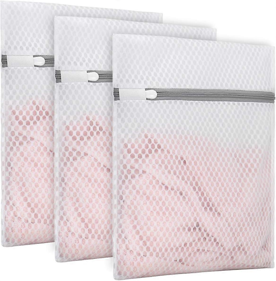 3Pcs 9x12 Inch Laundry Bags for Delicates with Durable Honeycomb Mesh and AutoLock Zipper