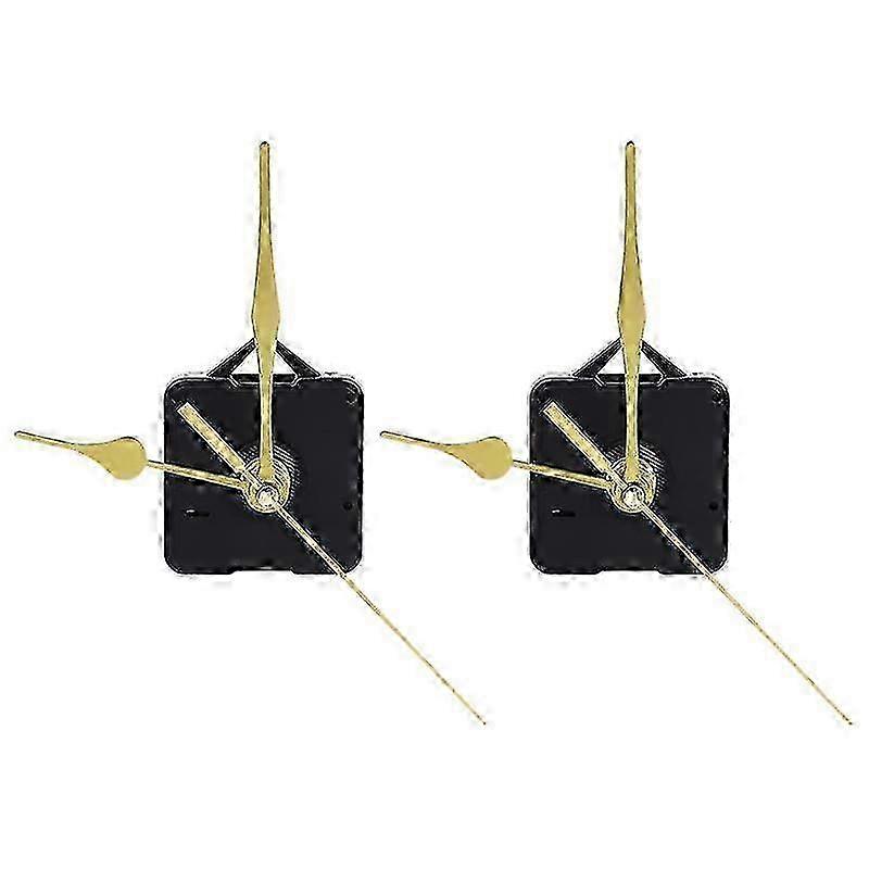 2 Pack Silent Quartz Clock Movement Silent Clock Mechanism Long Shaft Replacement Clock Kit Without