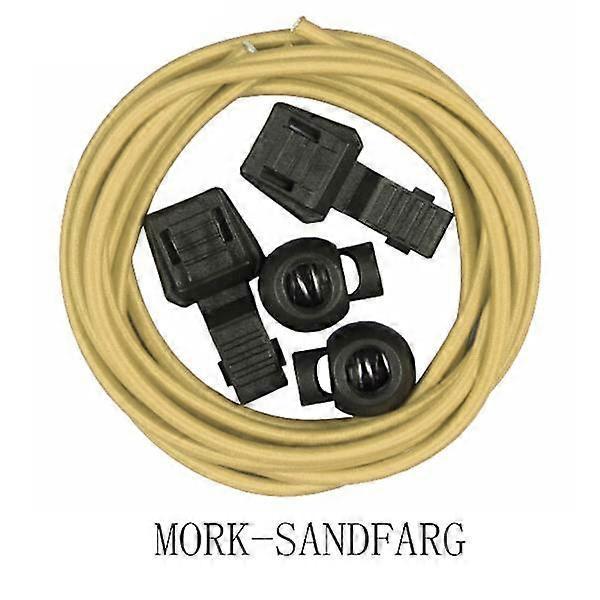 Practical Elastic Shoelaces with Drawstring (Multiple Colors) Dark Sand Colored