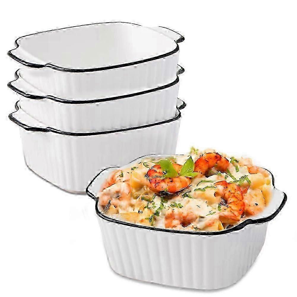 Mini-Lasagne-Backformen mit Griffen, Backofen mikrowellengeeignet, 4er-Set