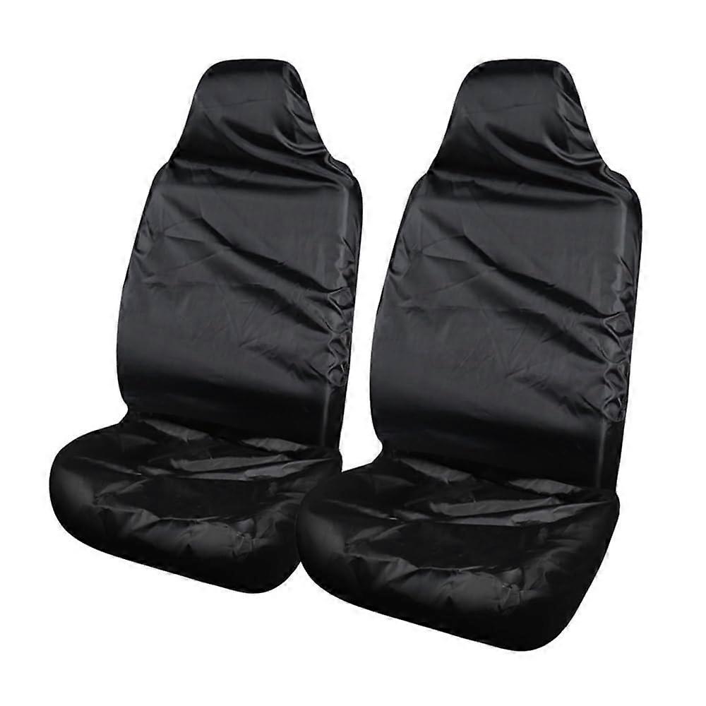 Black Universal Front Car Seat Covers Polyester WearResistant Dustproof Protector
