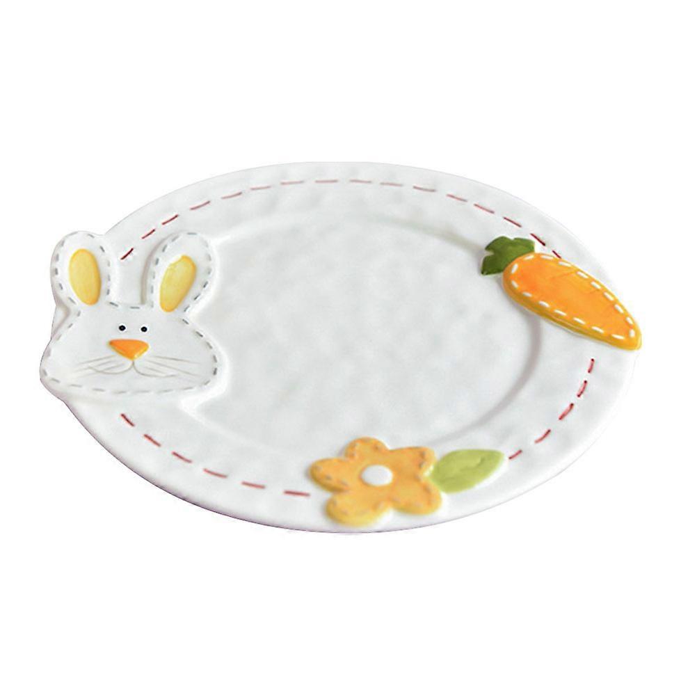 Floating Relief Rabbit Food Serving Tray for Ceramic Breakfast Plate Use