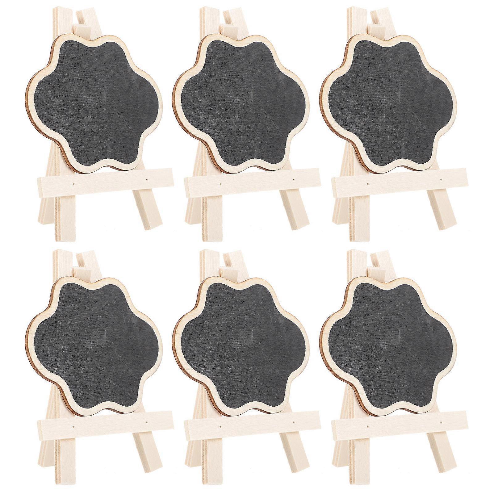 Rectangular Mini Black Board Signs With Stand For Home Office Use Durable Wood 1 Set