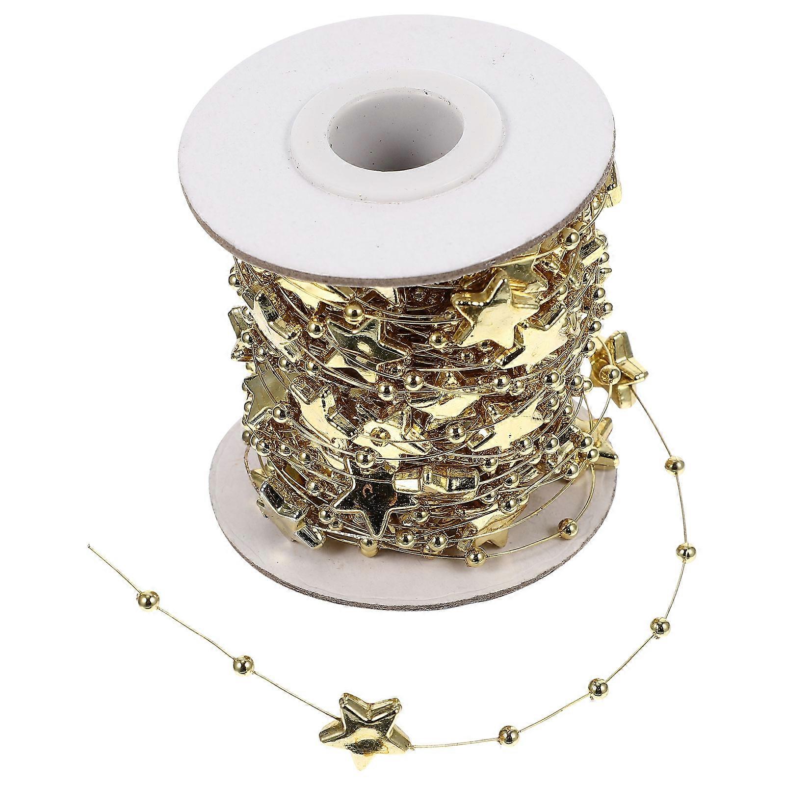 Golden Pentagram Bead Creative Star Bead String for Gift 1 Roll