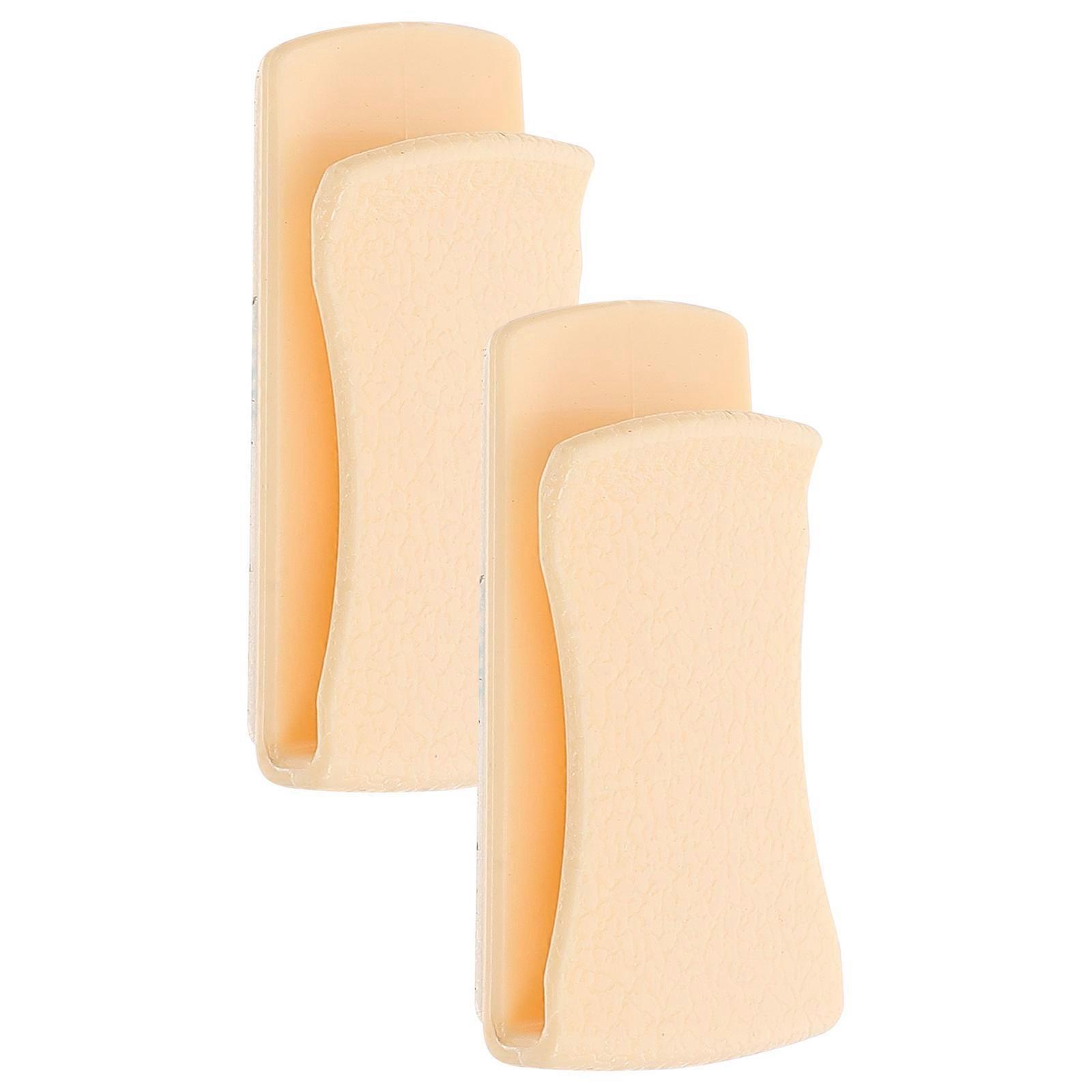 Beige Plastic Multifunctional Car Hooks Card Clip Holder for Decor 1Pair