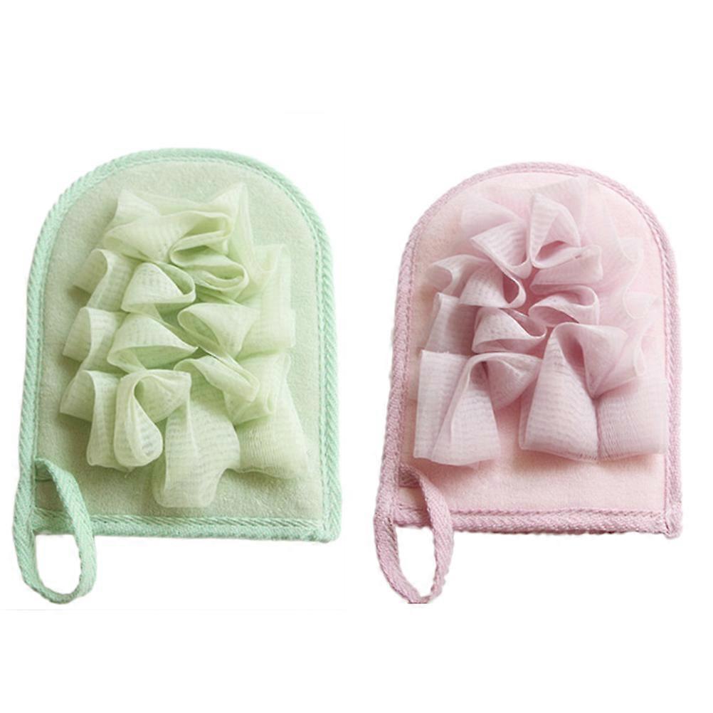 Bath Sponge Mesh Bath Sponge Pads for Shower Use with Back Scrubber Pouf