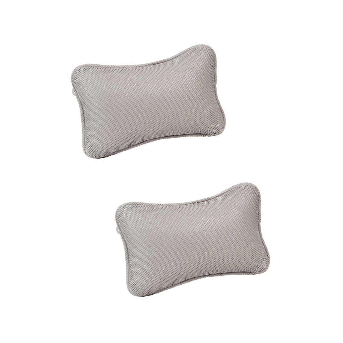 Bath Pillow with Suction Cups, Ergonomic Neck Support, QuickDry Mesh, 2 Pack for Bathtub Spa