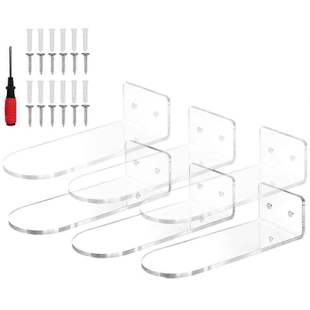 Transparent Acrylic Shoe Display Shelves Set of 6 for Wall Mounting to Save Space