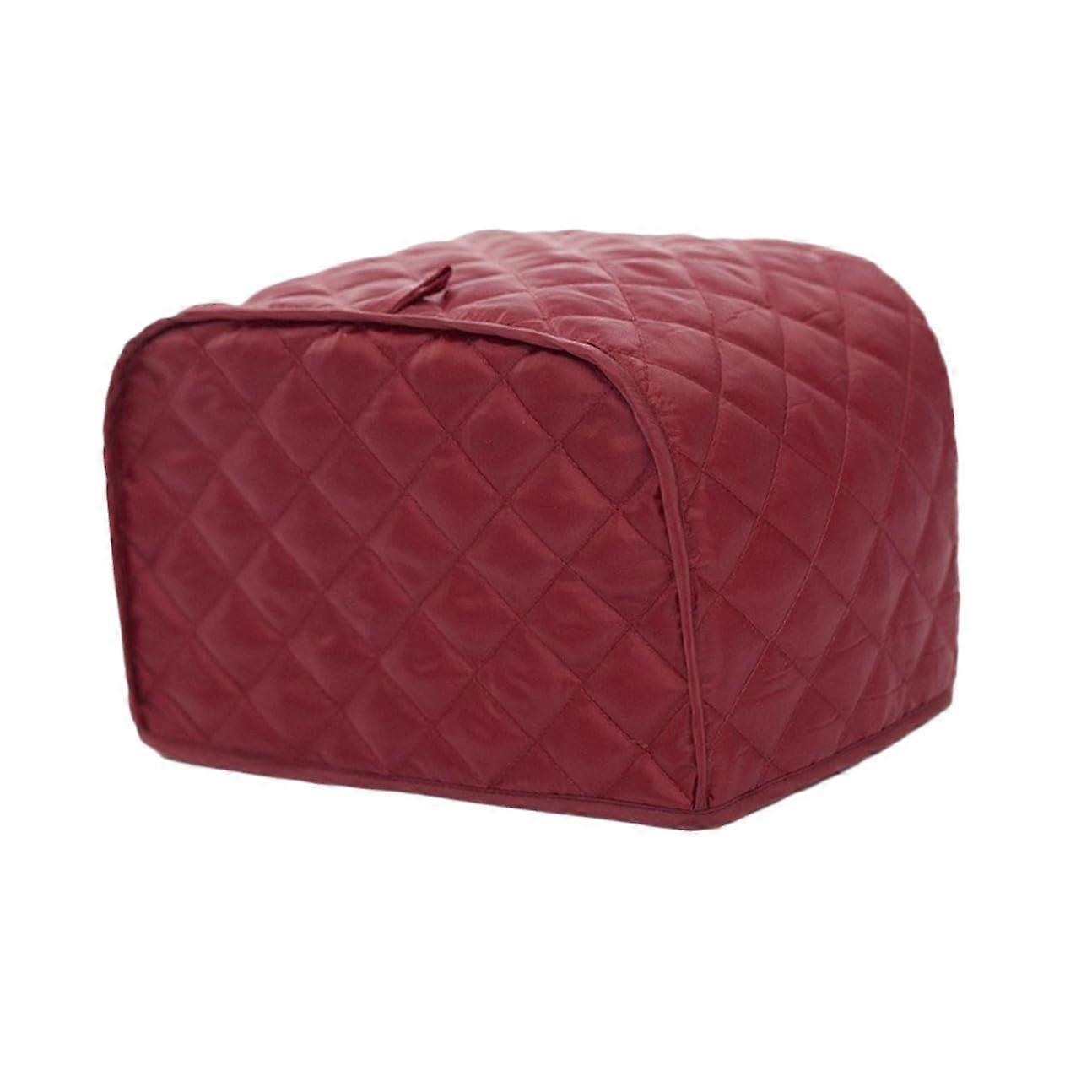 Two Slice Toaster Cover Red Polyester Cotton Dustproof Stain Resistant Fits Standard Washable
