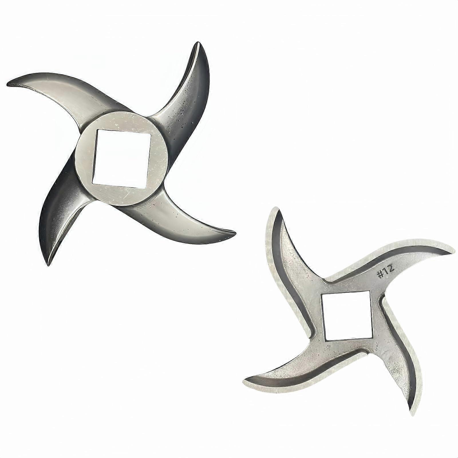 #12 Stainless Steel Meat Grinder Blade Replacement, Sharp RustResistant Cutter Parts (2 Pcs)