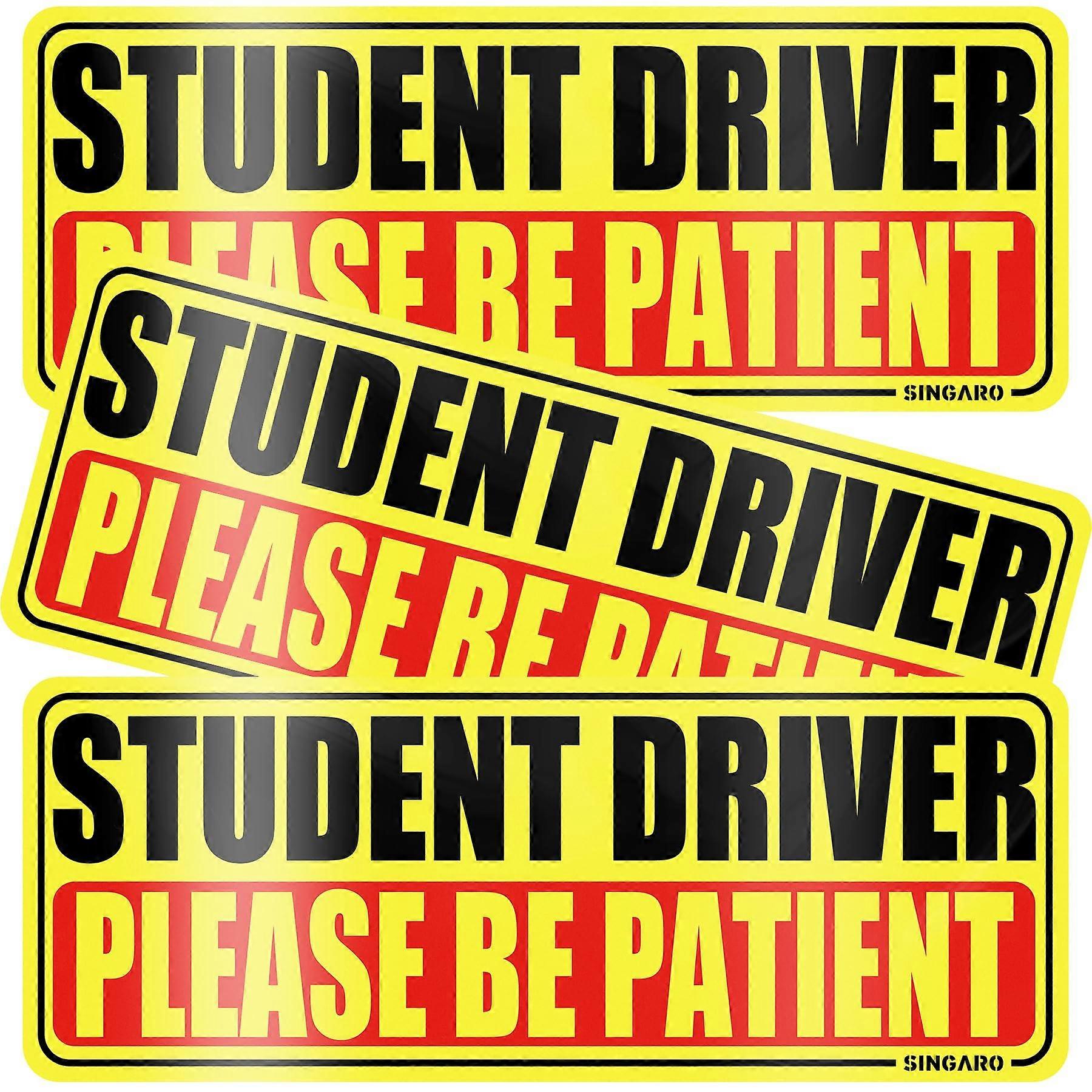 Student Driver Magnet Sign for Car 3pcs Reflective  Driver Decals Removable WeatherResistant