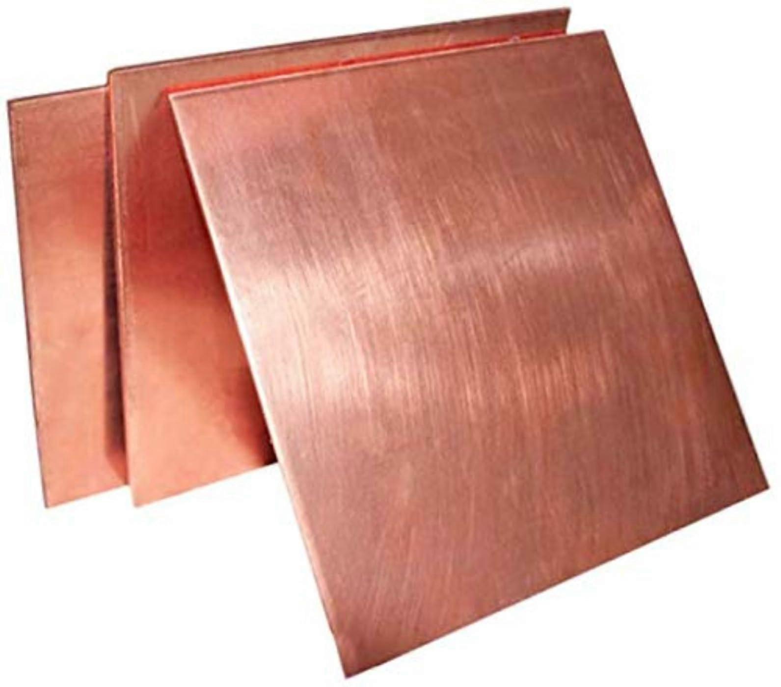 T2 Copper Plate 0.8mm Pure Conductive Sheet for DIY Projects  Electrical Conductivity, 4 Pcs