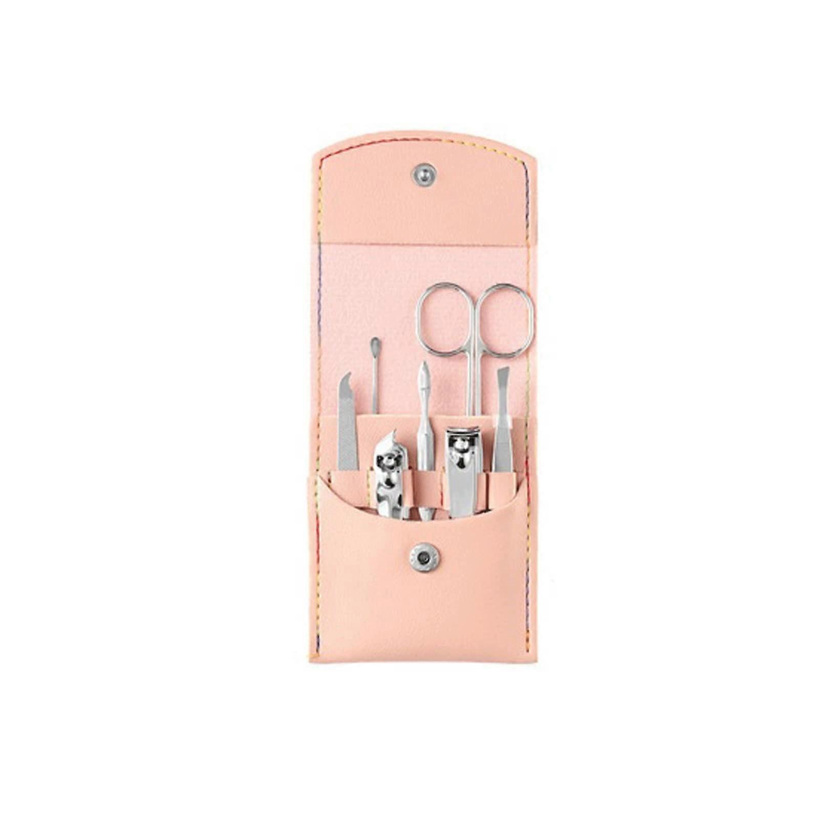 Pink Nail Clippers with Sharp Precise Blade, Compact Travel Size Fingernail Clipper and Bag