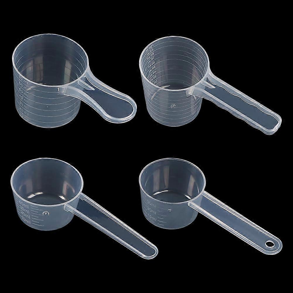 4 Pcs Plastic Measuring Spoons Set for Baking, Protein Powder and Coffee Scoop with Multiple Sizes