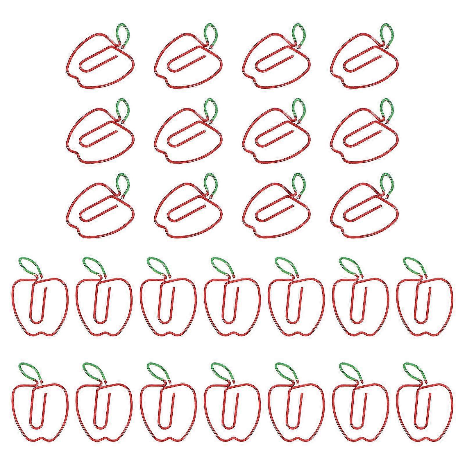 Metal Apple-Shaped Paper Clips for Office Use Creative 100Pcs Set