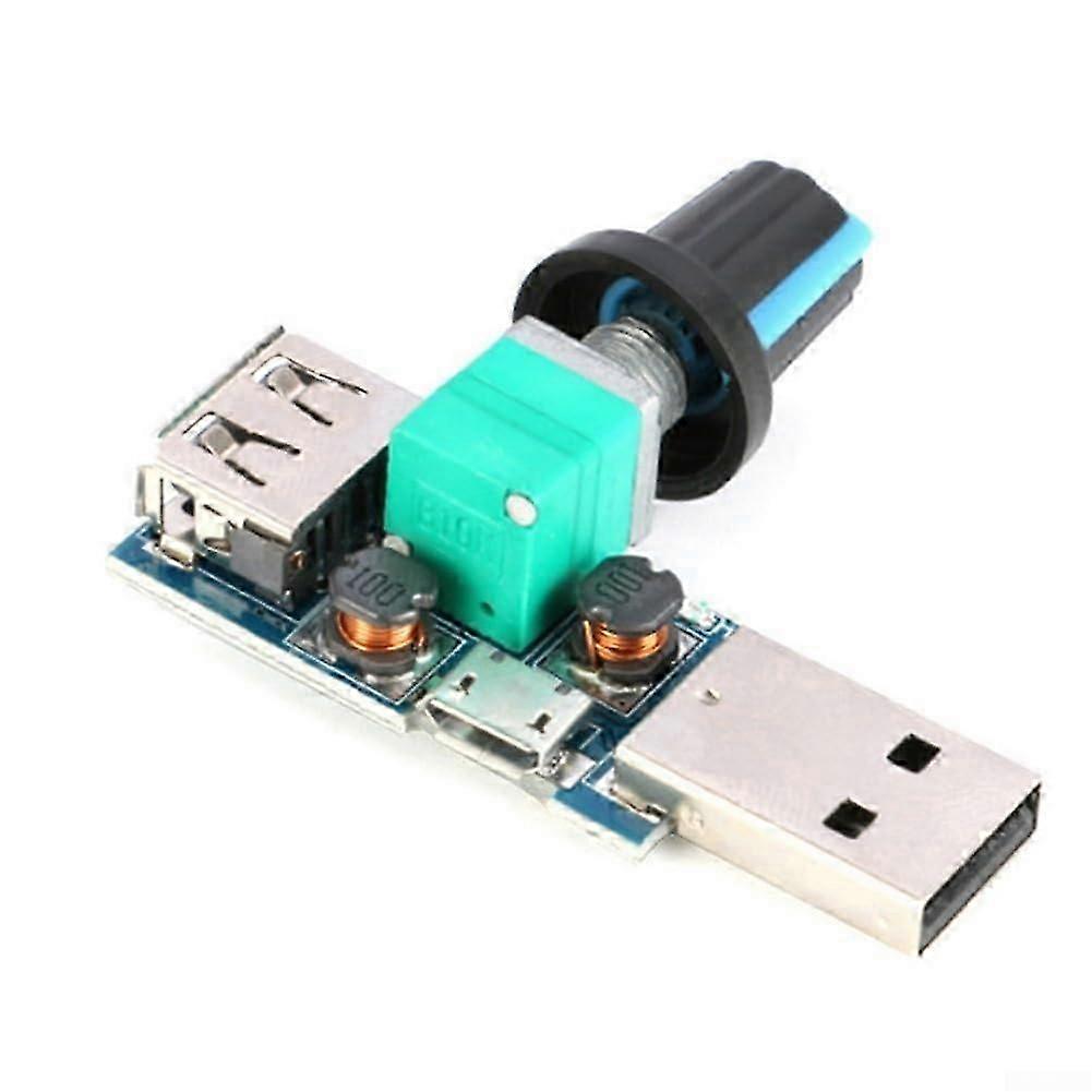 USB Fan Speed Controller with Switch, Adjustable Voltage Regulator for 5V Fans, 2.58V Output