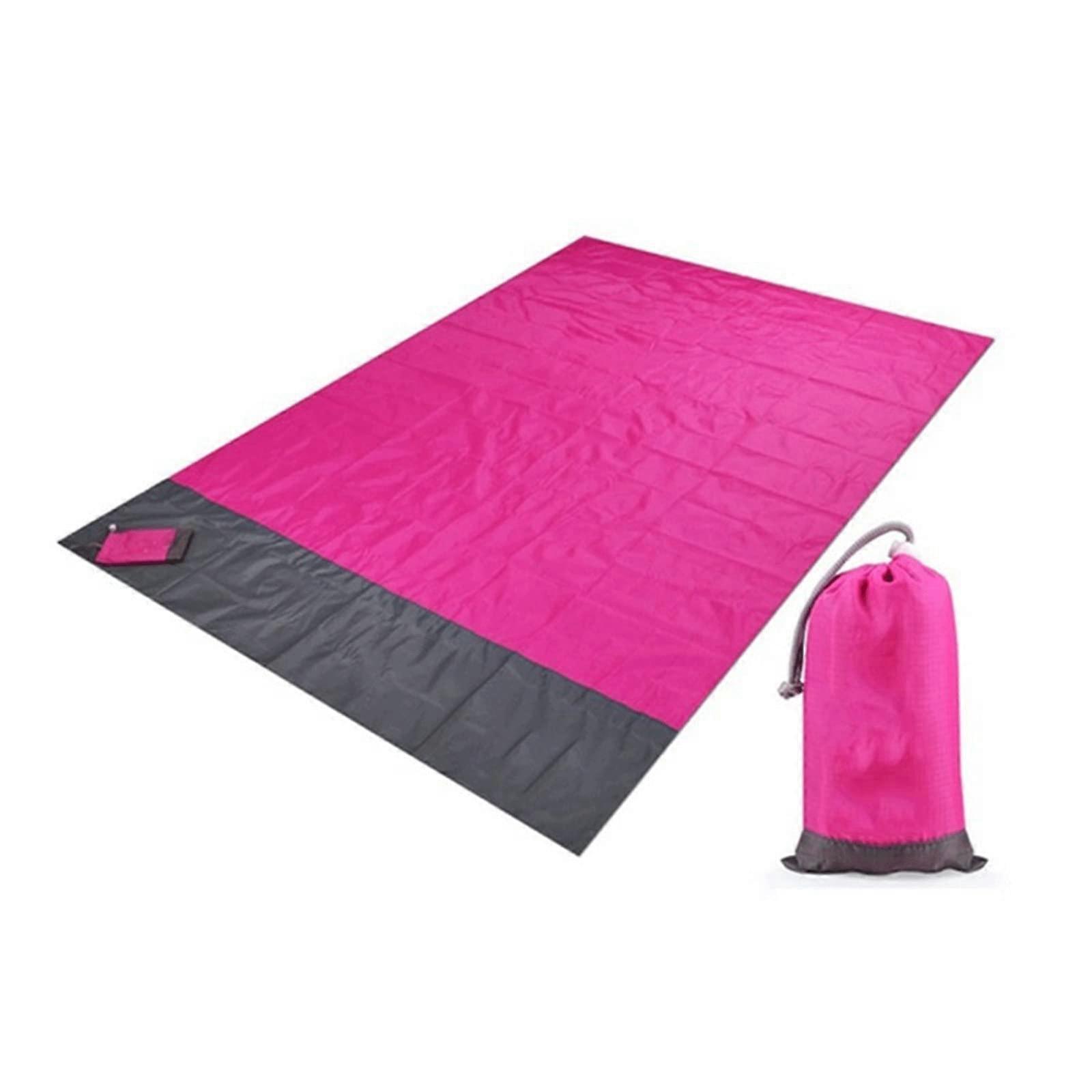 Waterproof Picnic Blanket with Windproof Pegs, Lightweight Foldable Outdoor Beach Mat Red
