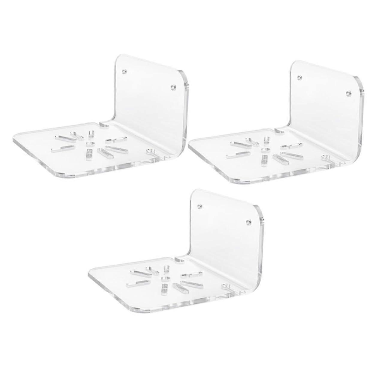 Wall Mount Shelf Set, Clear Acrylic Floating Shelf for Camera Router Speaker, Space Saving Design