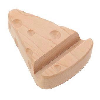 2 in 1 Maple Wood Cheese Shaped Phone Holder and Bottle Opener for Smartphones