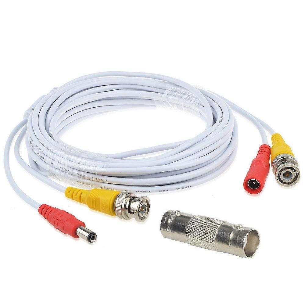 25ft BNC Video Power Cable for CCTV Camera, PlugandPlay, Durable Outdoor Jacket