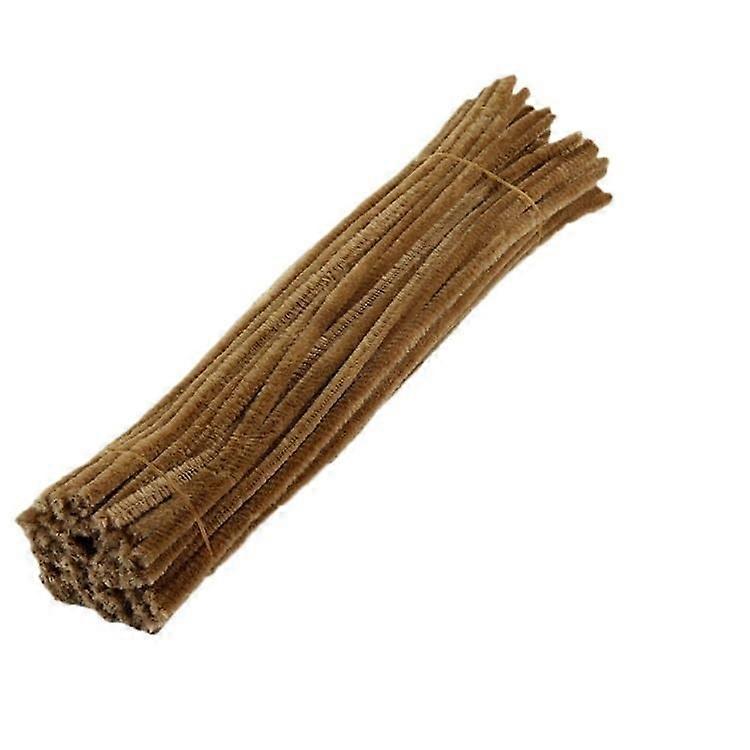 100Pcs Light Coffee Pipe Cleaners for Crafts, Flexible Chenille Stems DIY Creative Projects