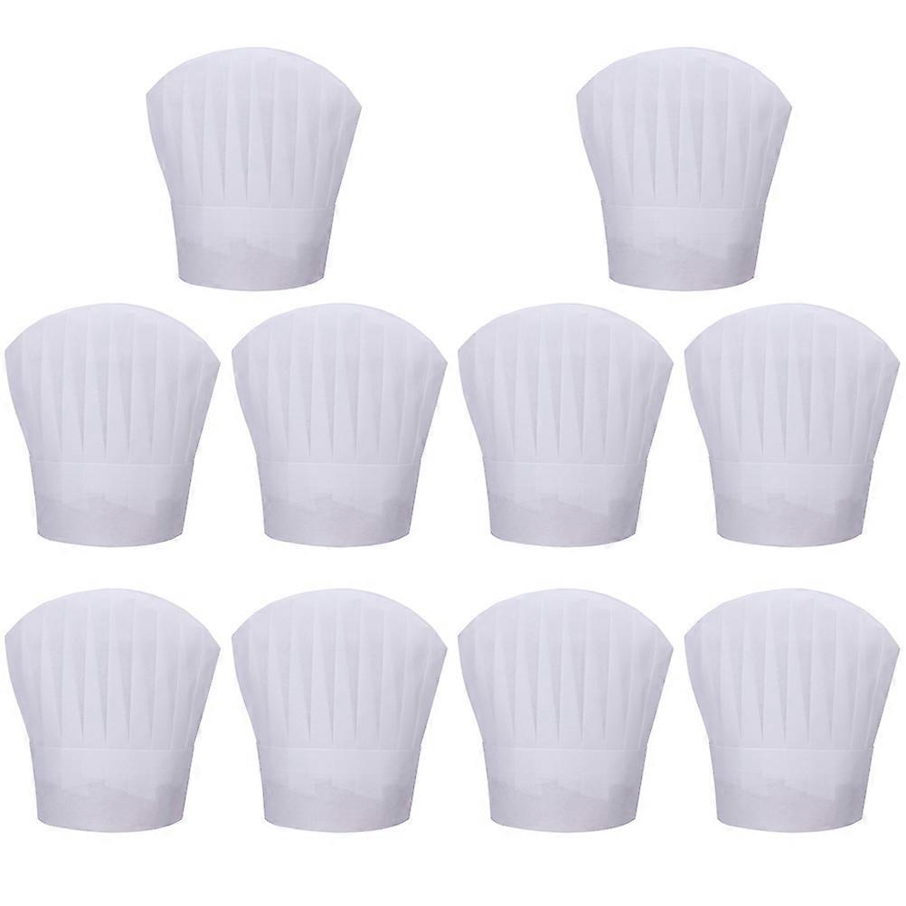 Chef Hat Kitchen 10Pcs Disposable Hat Prevent Pollution Lightweight Suitable For Chefs 29Cm X 29Cm