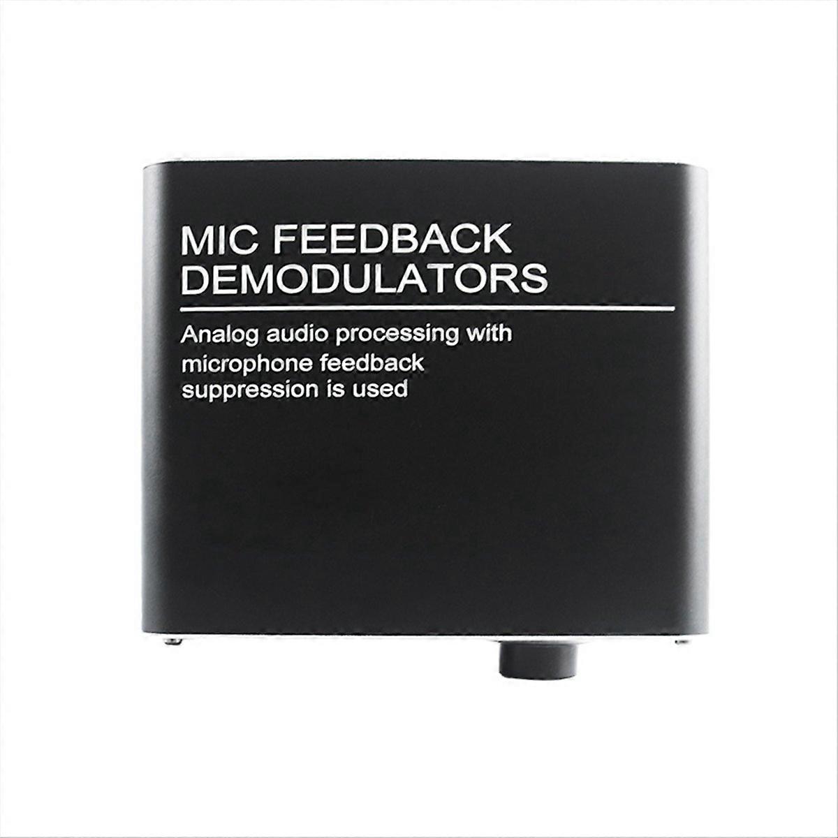 4 Channels Microphone Anti-Howling Device, Front Stage Effector,Suppressor Frequency Shift Equalizer Black EU Plug