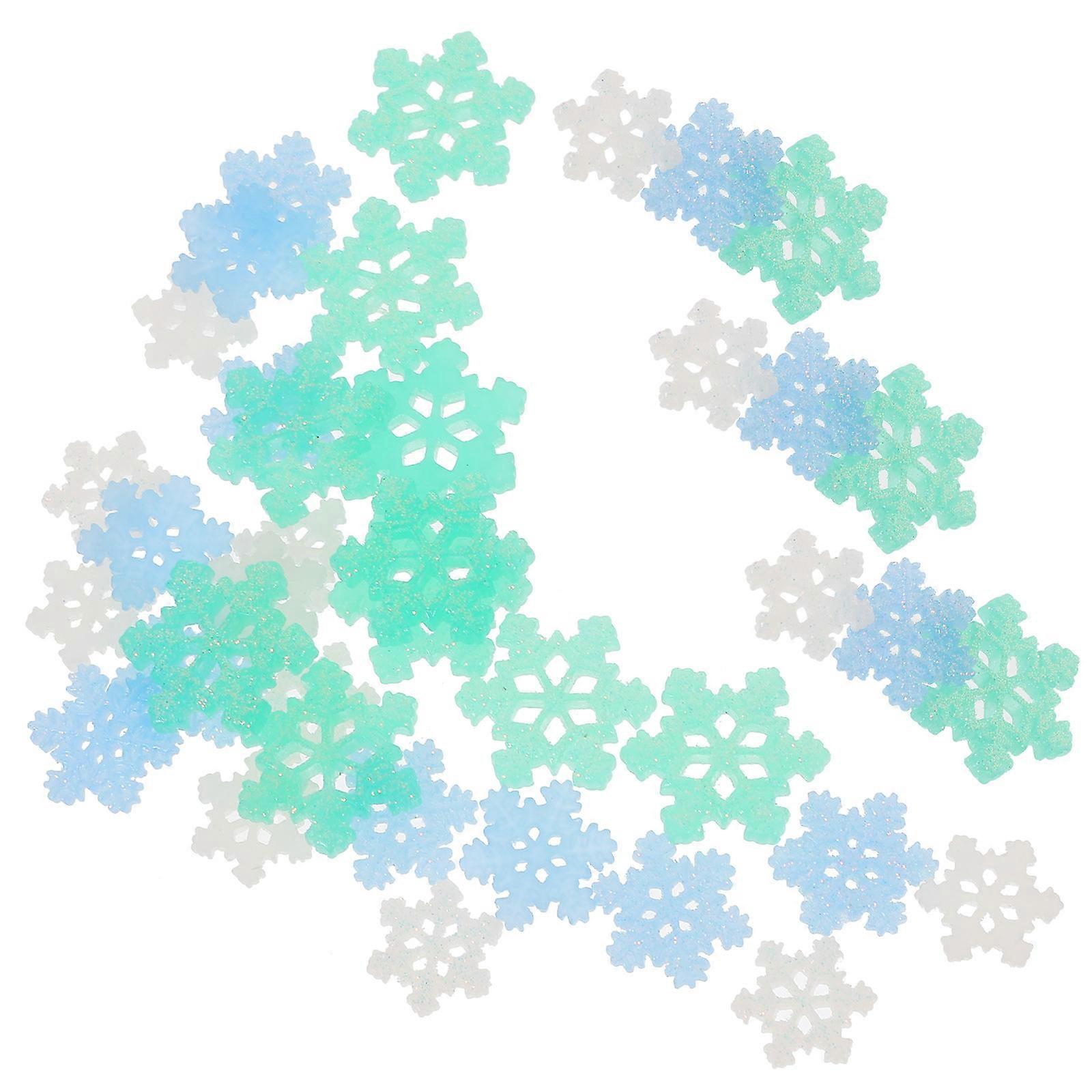 Assorted Color Plastic Snowflake Charms for Decor 300Pcs Collection