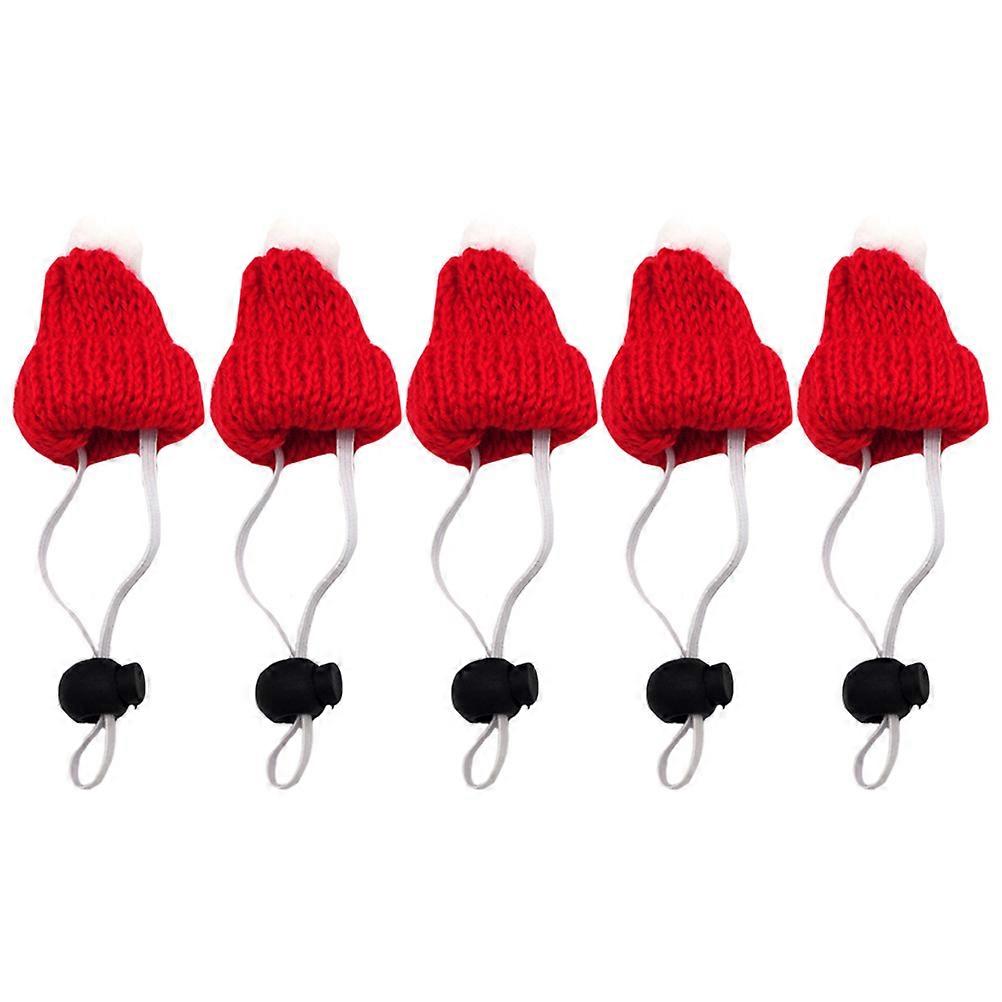 Decorative Pet Headgear Cloth Red Hat for 5Pcs