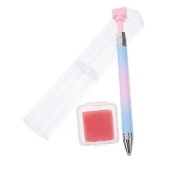 Nail Art Rhinestone Picker Pen Dual Ended Dotting Tool for Precise Crystal Placement Gradient Blue Red