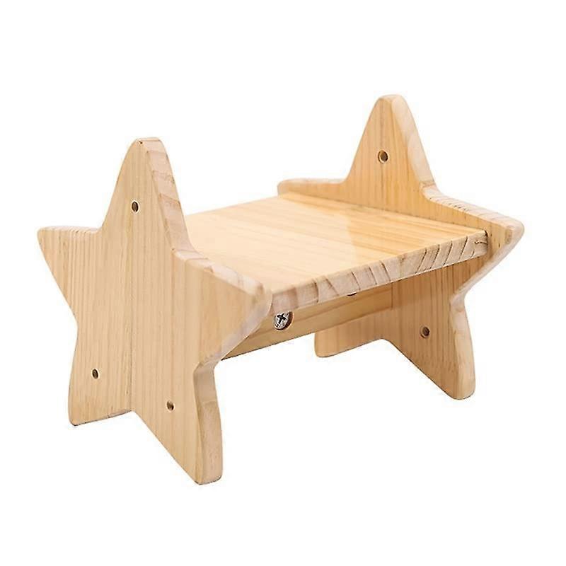 Wall Mounted Cat Tree with Bridge Ladder Capsule Bed and Scratching Post Solid Wood Design