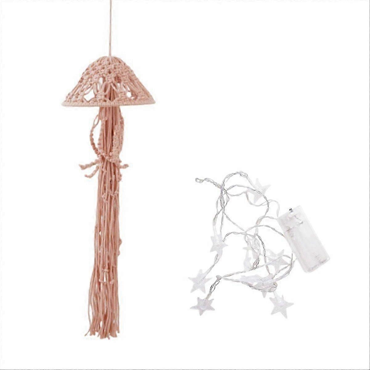 Boho Macrame Dream Catcher Handmade Woven With String Lights C