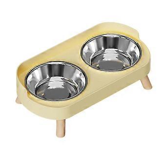 Elevated Pet Feeding Station Splash Proof For Comfortable Dog Dining Feeding Bowl Heavy Duty  Yellow
