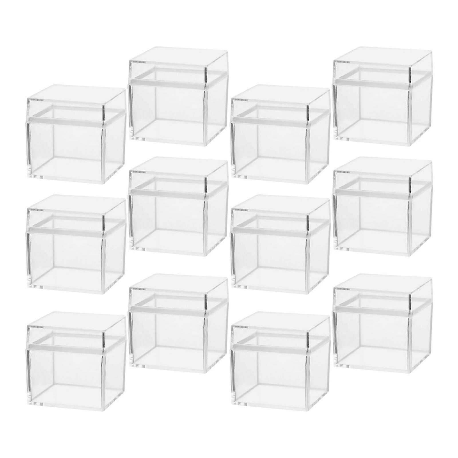 Transparent Square Candy Boxes for Jewelry Storage 12Pcs Pack