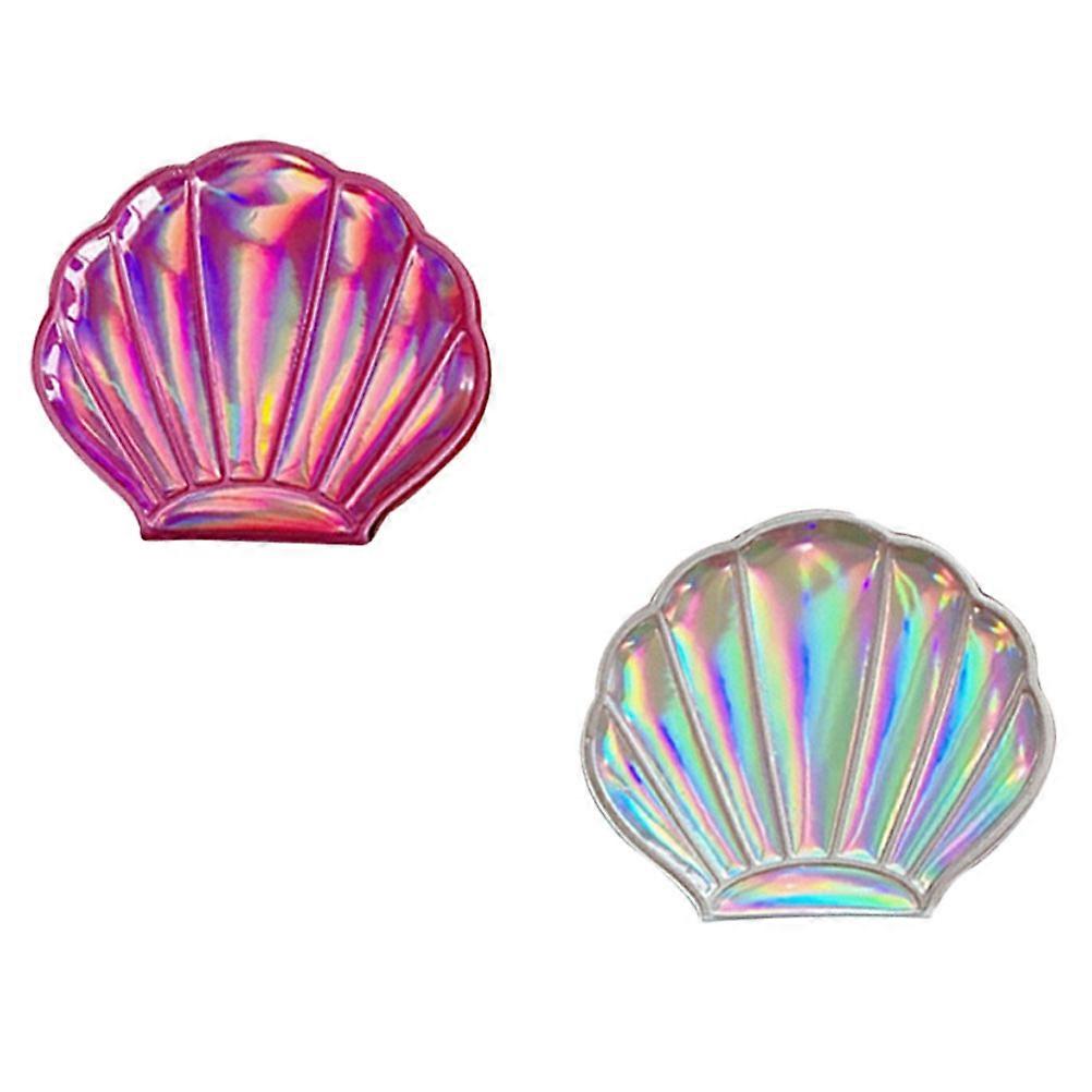 Chemical Portable Mirror for Makeup Use 2Pcs Shell Shape Foldable Makeup Mirror