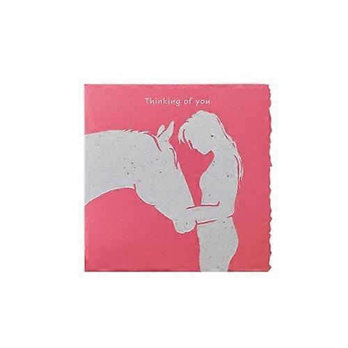 Deckled Edge Colour Block Pony Greetings Card