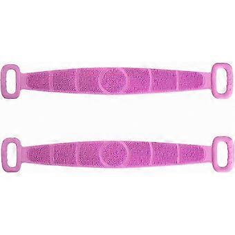 Silicone Bath Brush Set, 2-Pack Body Scrubber compatible with Back and Shower Use