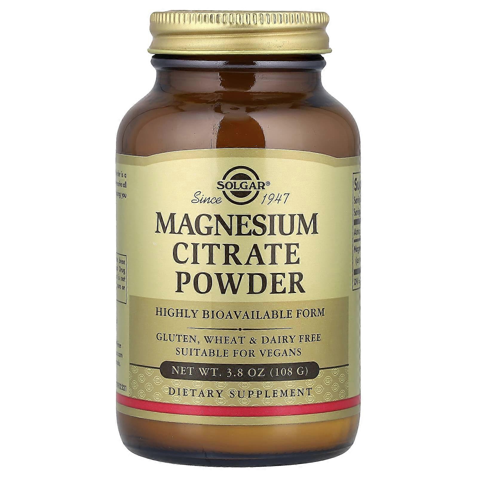 Solgar, Magnesium Citrate Powder, 3.8 oz (108 g), 2-Pack