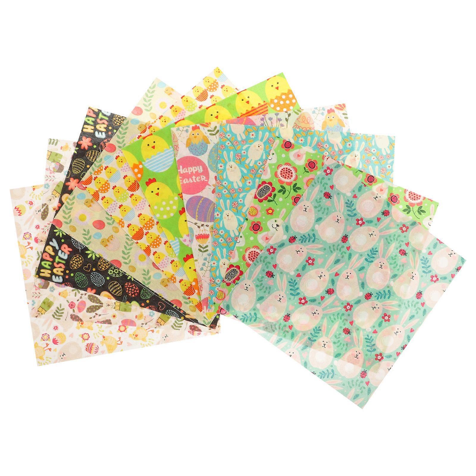 DIY Easter Patchwork Fabric for Craft Use 10 Sheets Cotton Cloth