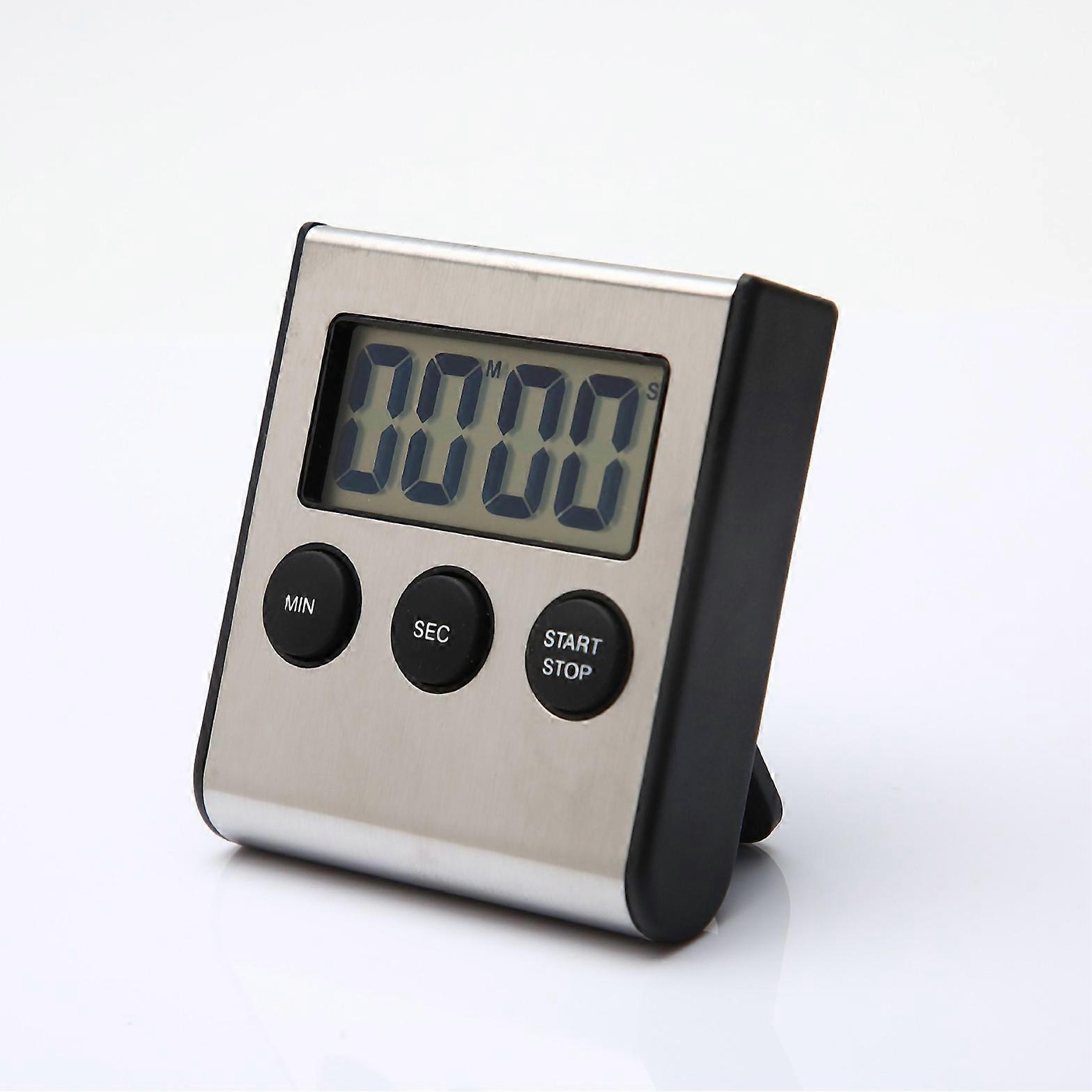 Classic magnetic metal countdown timer, iron case timer, kitchen refrigerator magnet, time reminder timer, silver