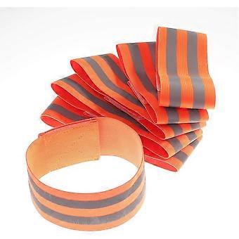 Reflective Elastic Armbands 6 Pack for Walking, Biking, Running - Safety Reflector Bands with Hook & Loop Closure, Adjustable 35x5 cm