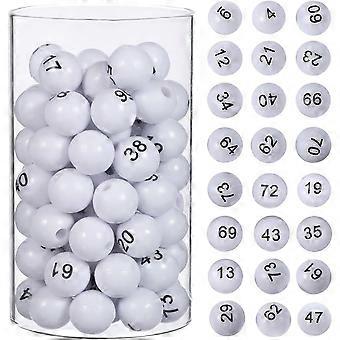 75pcs Plastic Numbered Raffle Balls, 0. 59inch 1-75 White Bingo Balls for Lottery Drawing, Party Games, And Entertainment