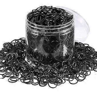Headband 2000 Pack Mini Rubber Bands Elastic Hair Bands Soft Hair Ties With Box compatible withChildren Hair Braiding Hair Wedding Hairstyle (black)