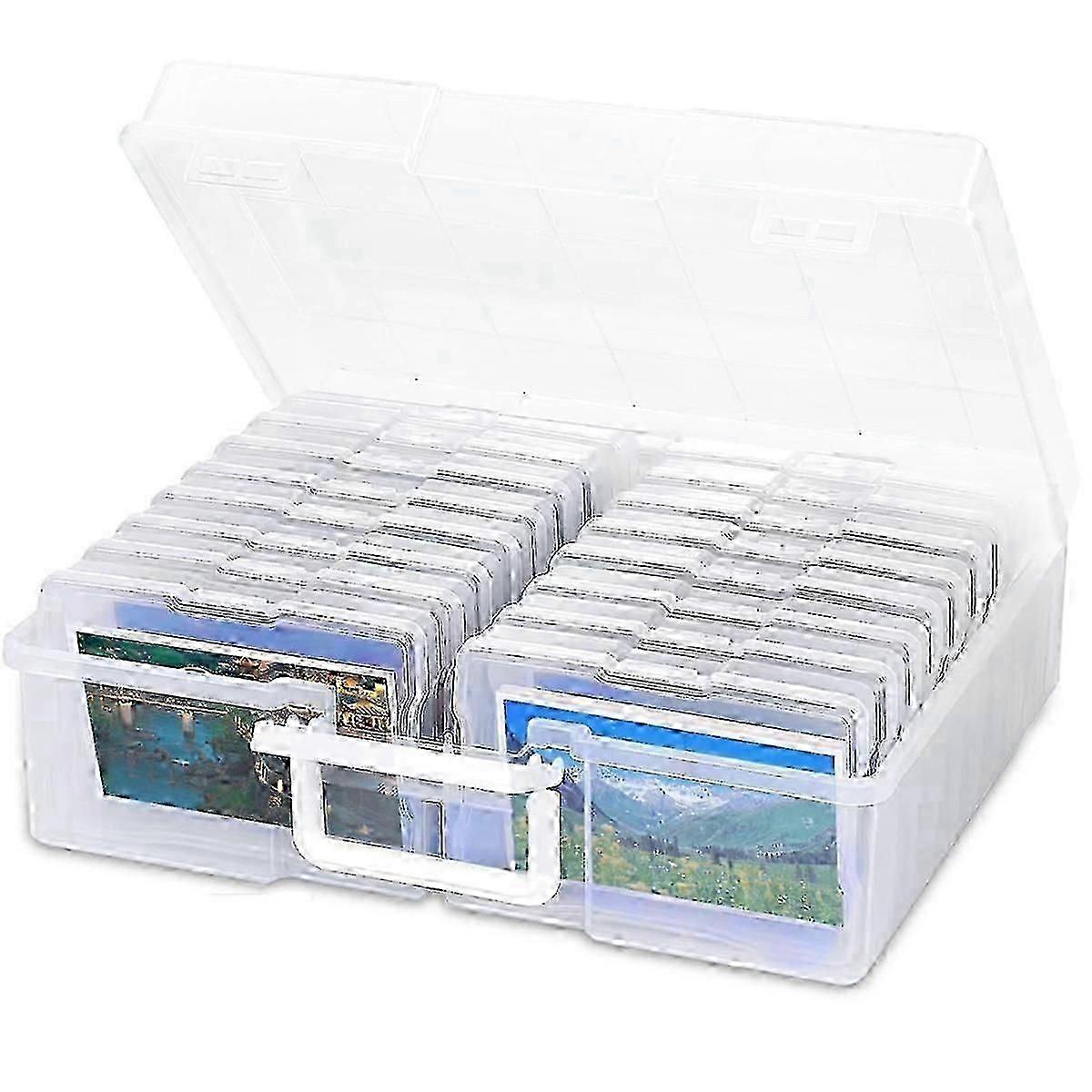 Portable Photo Storage Boxes,with 16 Interior Compartments
