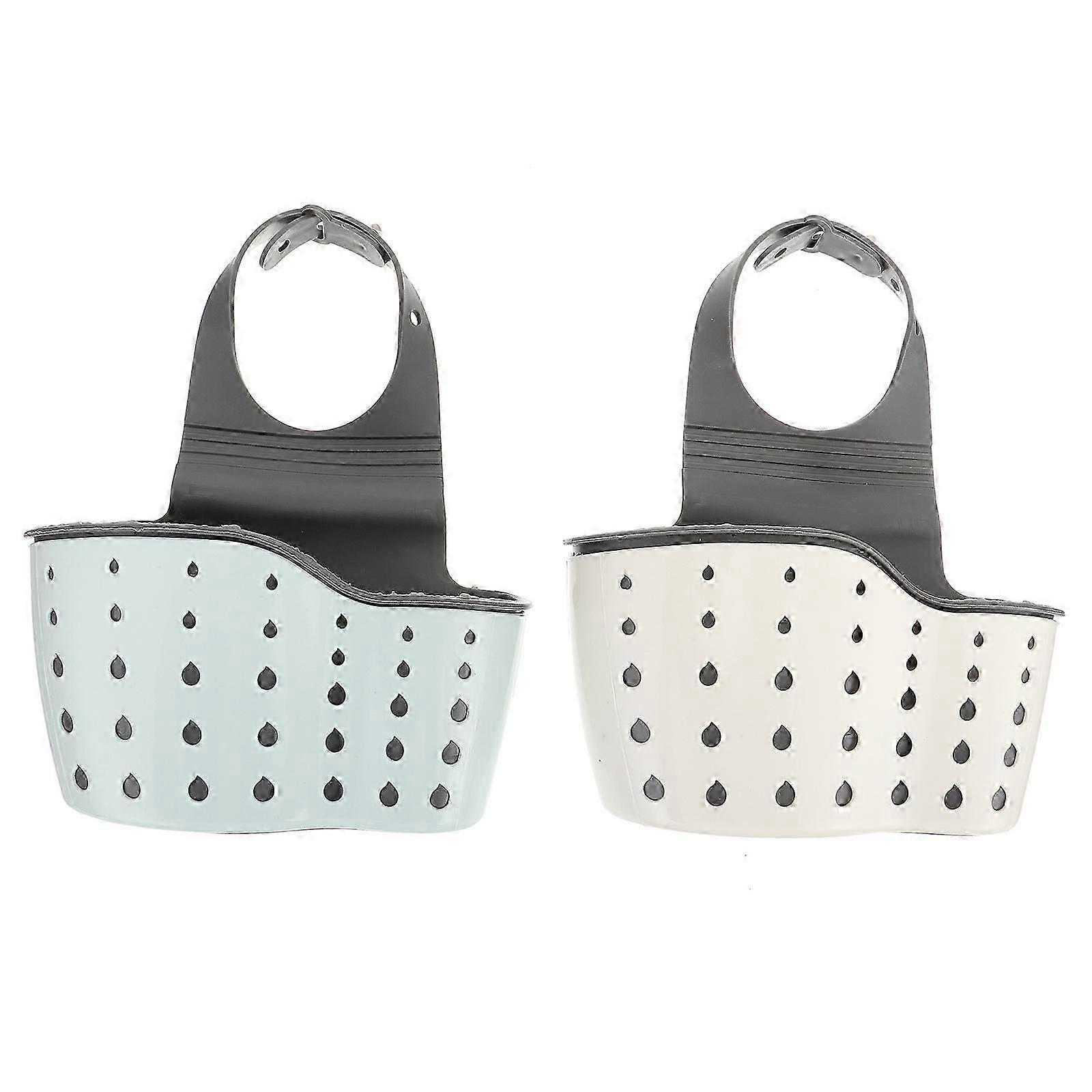 Kitchen Sink Storage Baskets, Beige, Sturdy, Easy Disassembly, Space-Saving, 2Pcs