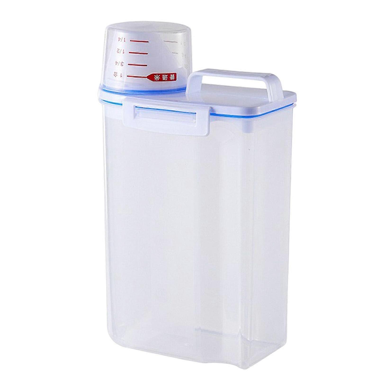 Plastic Food Storage Pail with Measuring Cup